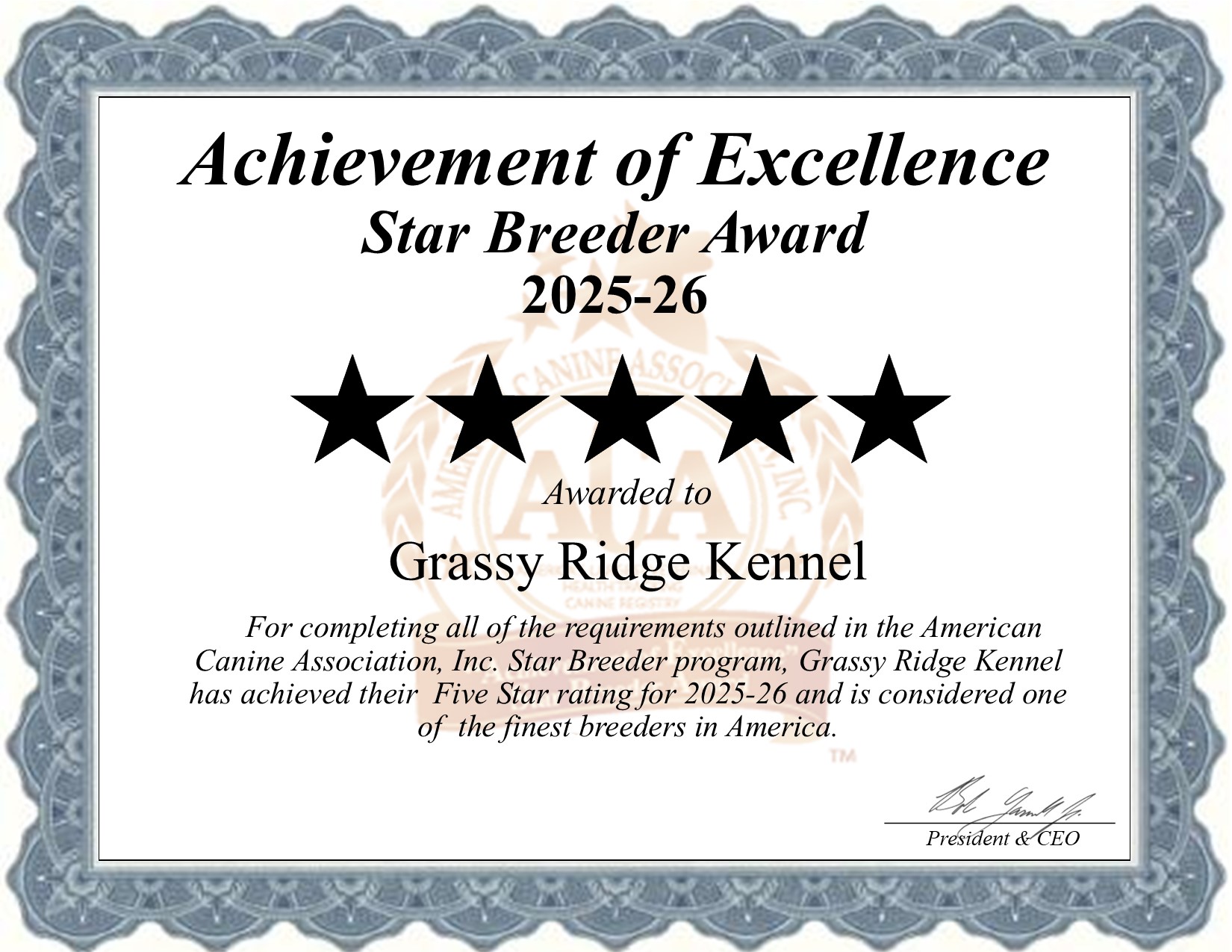 Grassy Ridge, Kennel, dog, breeder, star, certificate, Grassy Ridge-Kennel, Kokomo, MS, Mississippi, puppy, dog, kennels, mill, puppymill, usda, 5-star, aca, ica, registered, Cavapoo